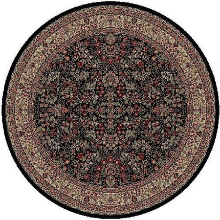 CONCORD GLOBAL 7 ft. 10 in. Persian Classics Sarouk - Round, Black 20939